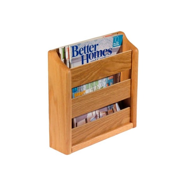 Wooden Mallet Wooden Mallet Wall Mount or Countertop Magazine Rack 11"W Light Oak MRS1LO - main